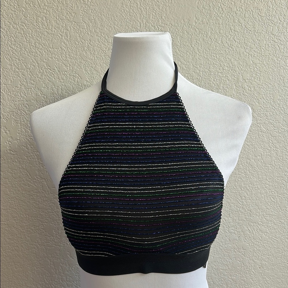 NWT Victoria's Secret Sparkly Multicolor Halter Bralette